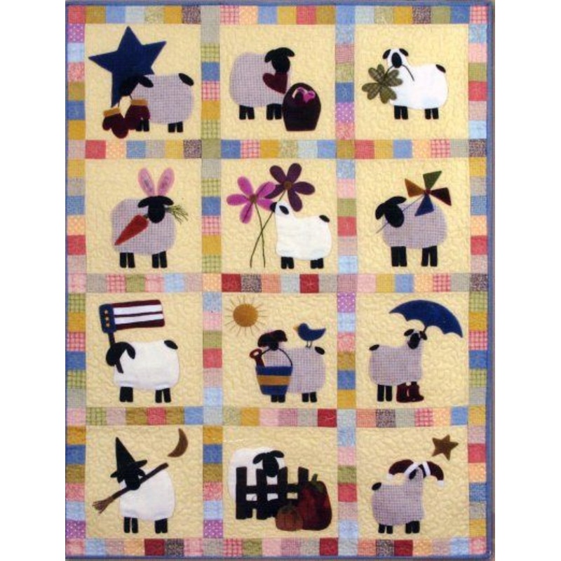 12 Months Of Sheep Holidays CLA1110002Q Quilt Blanket