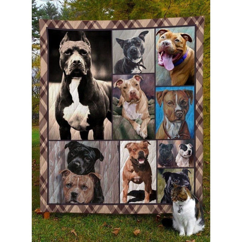 American Pit Bull Terrier Dog D8009 Quilt Blanket