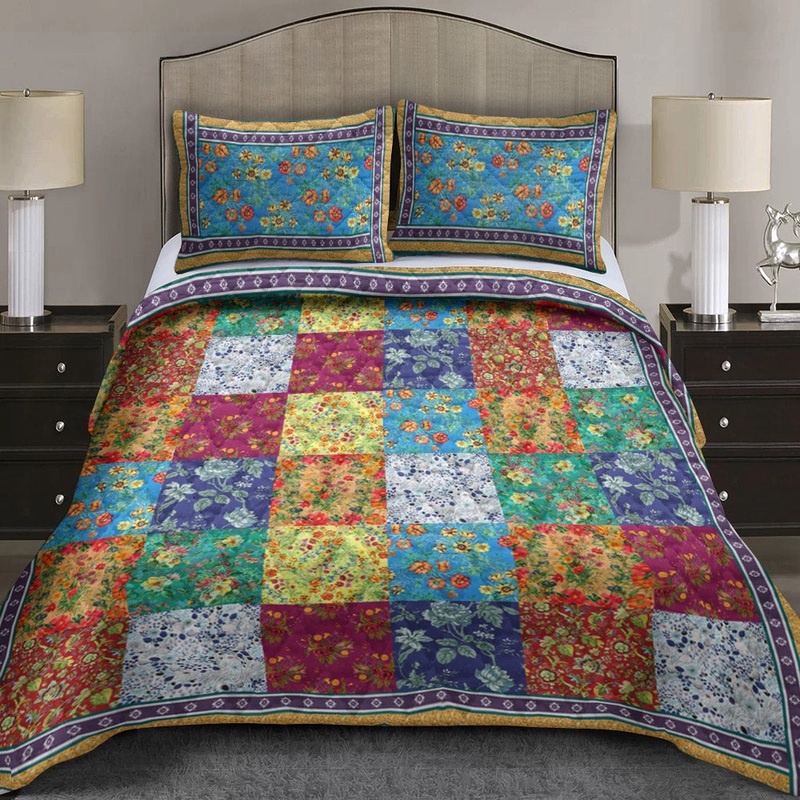 Barlow Floral Patchwork CLA29101259B Quilt Bedding Set