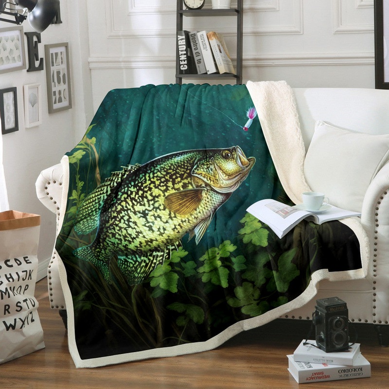 Crappie One CLM0111074S Sherpa Fleece Blanket