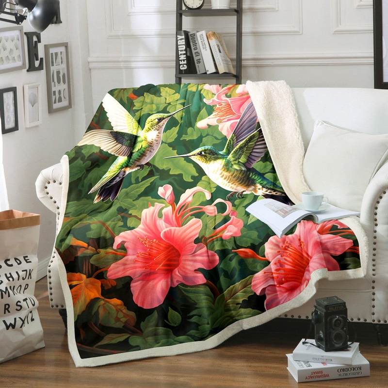 Hummingbird Date Night ND151003 Sherpa Fleece Blanket