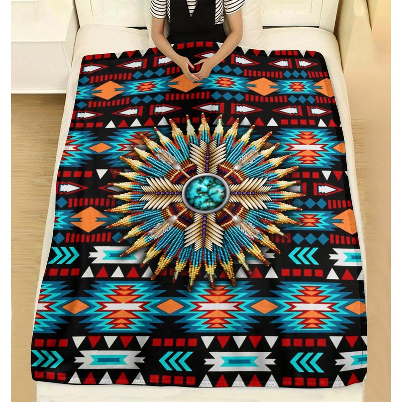 Native American Inspired Sherpa Fleece Blanket TM151005