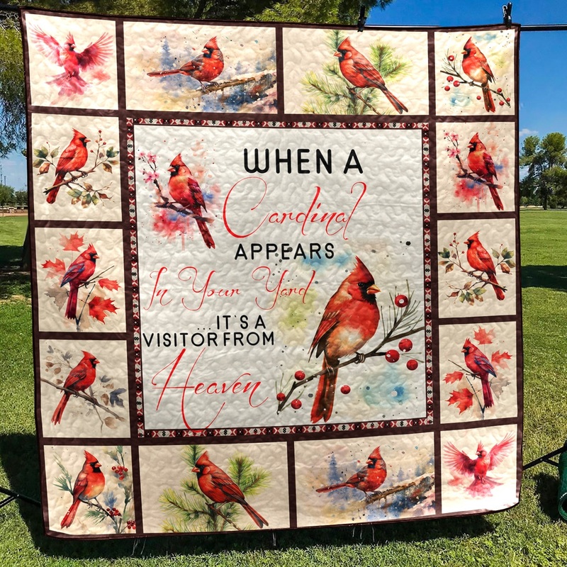 When a Cardinal Appears in Your Yard Its a Visitor From Heaven CLA0211199Q Art Quilt