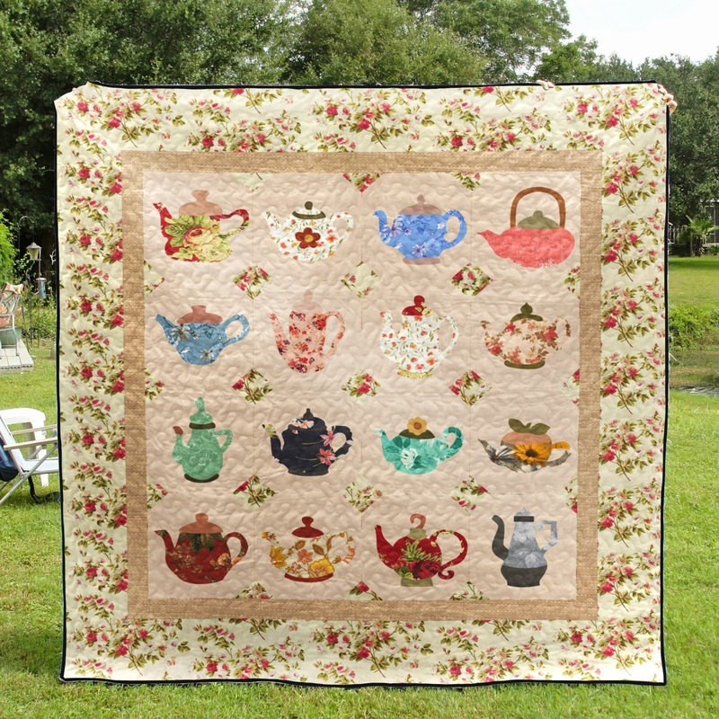 Teapot Vintage CLA08110909Q Art Quilt