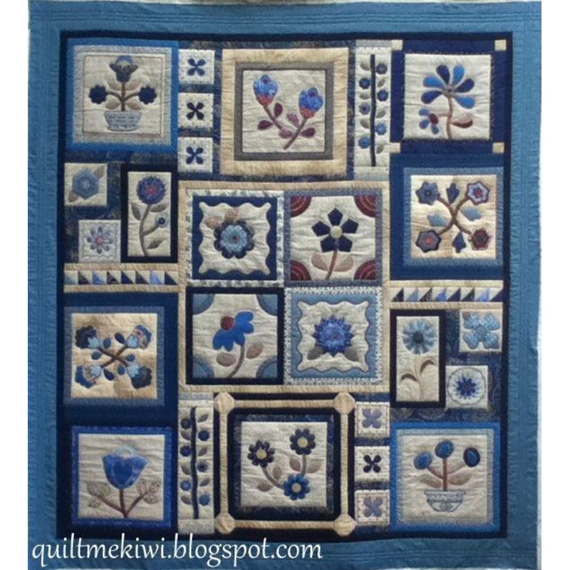 Blue Flower CLA2110049Q Art Quilt
