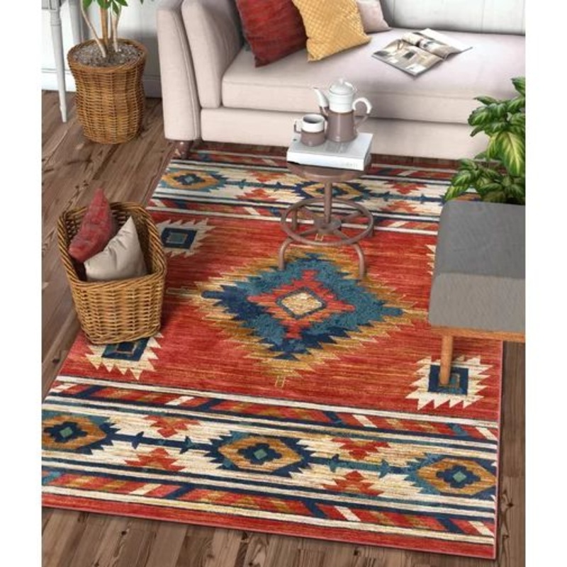 Tulsa Lea Southwestern Geometric Crimson CLP0810094TM Rug