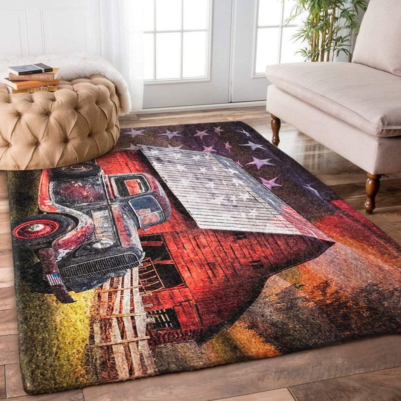 American Flag Truck Farm BT1010007R Rug