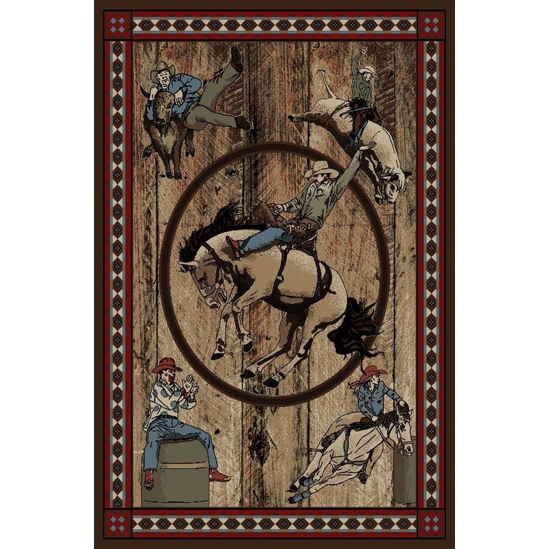 Western Lodge Horse Cowboy Rustic CLA0410143R Rug