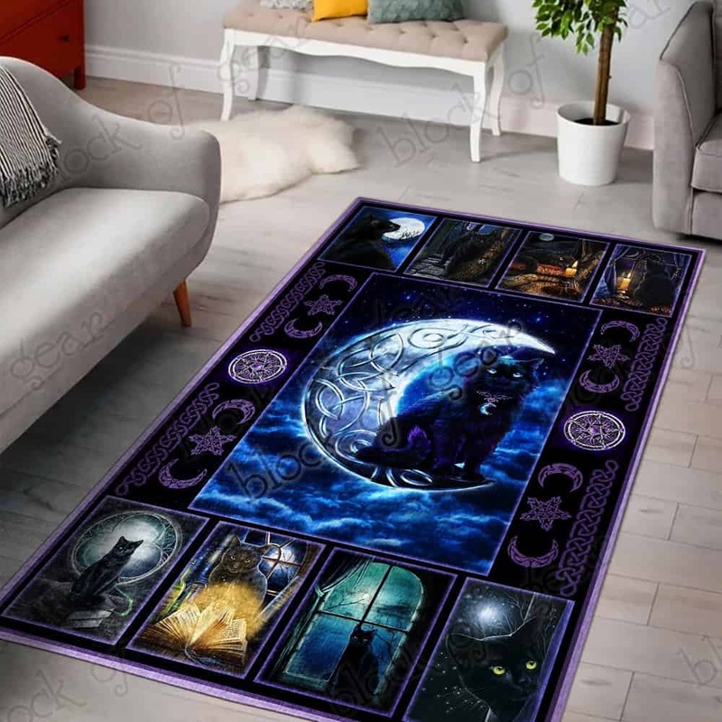 Wicca Pentacle Black Cat CL300990MDR Rug