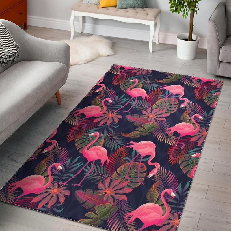 Tropical Flamingo Palm Leaves Hawaiian Floral CL12101561MDR Rug