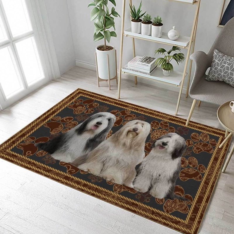 Bearded Collie Floral Paw CL08100033MDR Rug