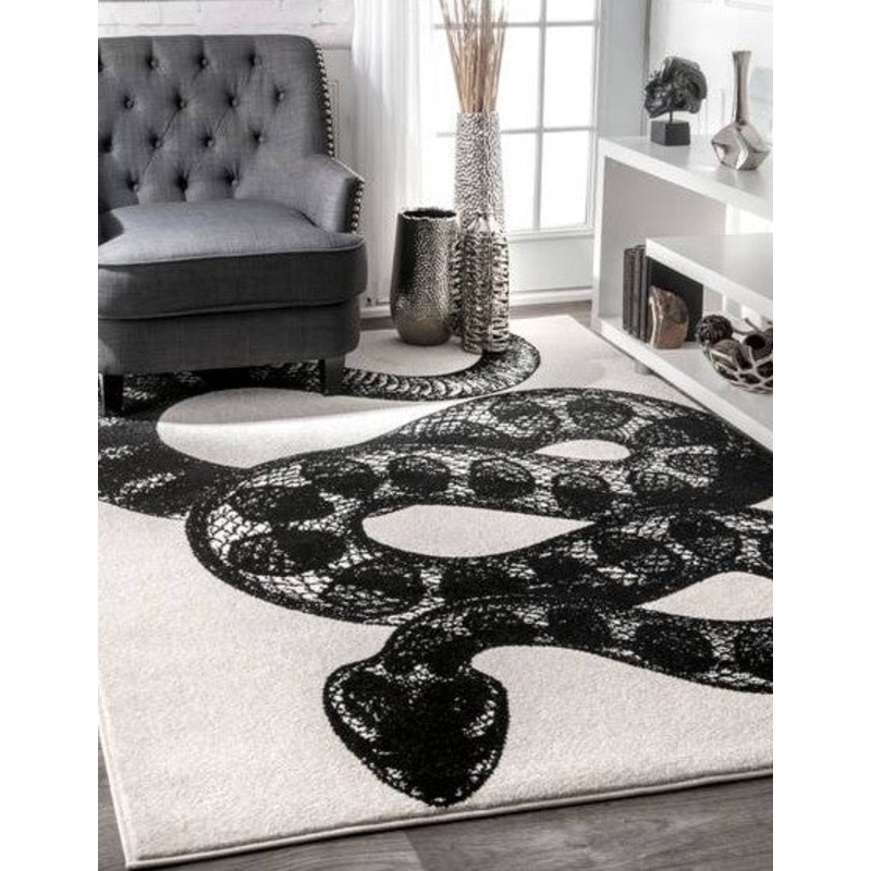 Black And White Simple Serpent CLT0810019A Rug
