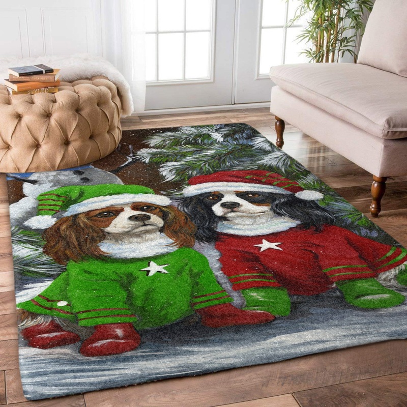 Cavalier King Charles Christmas HN1609028R Rug