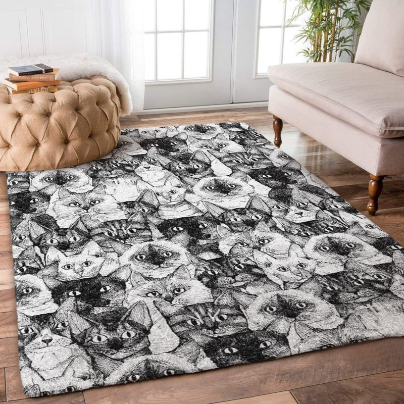 Cats Black White HN2210039R Rug