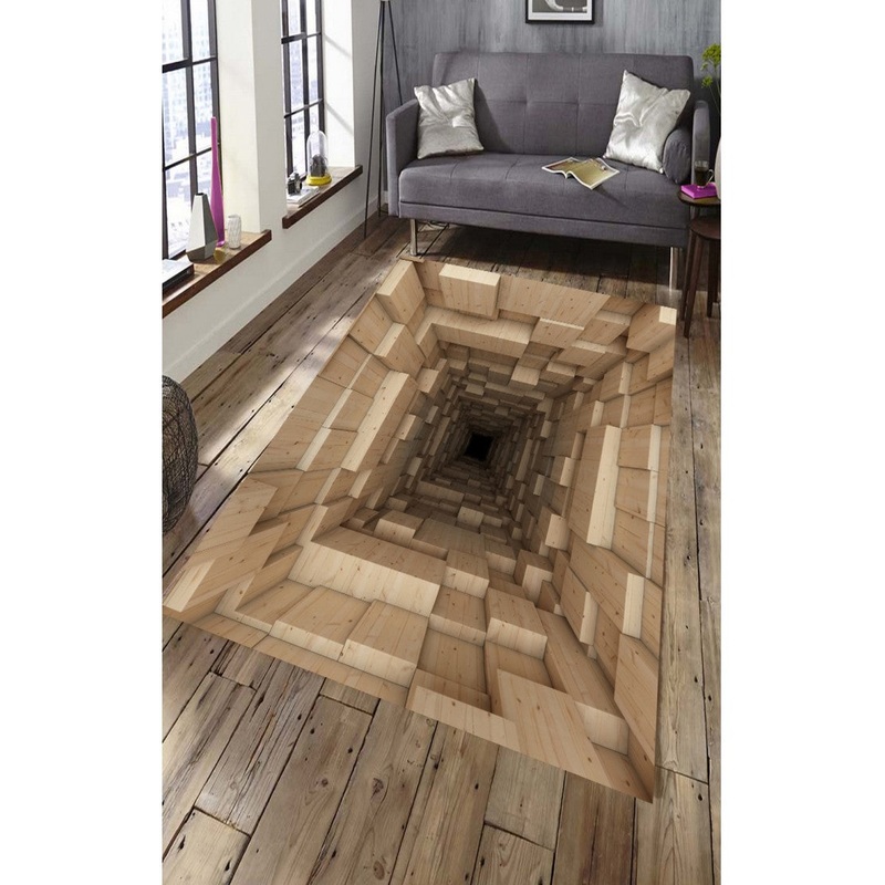 3d Wood Deep Hole CLA17121440R Rug