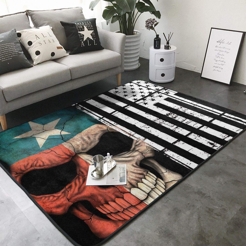 American Texas National Flag Skull CLG1710002R Rug