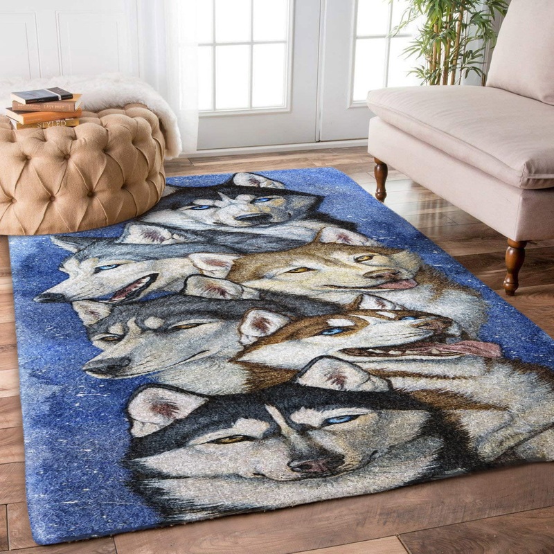 Siberian Husky Snow HN0111276R Rug