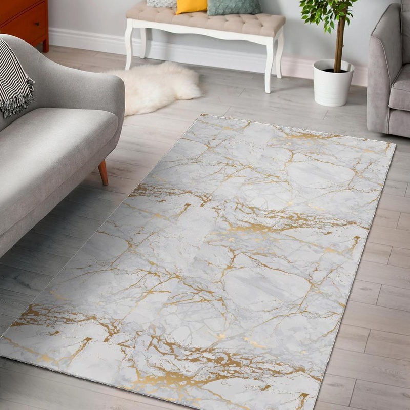 White Gold Marble CL12101632MDR Rug