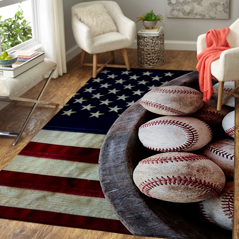 Baseball Ball On American Flag CLH2611019R Rug