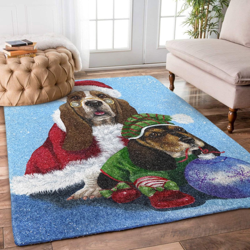 Basset Hound Christmas HN1210003R Rug