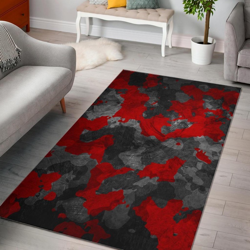 Black And Red Camouflage CL17100054MDR Rug