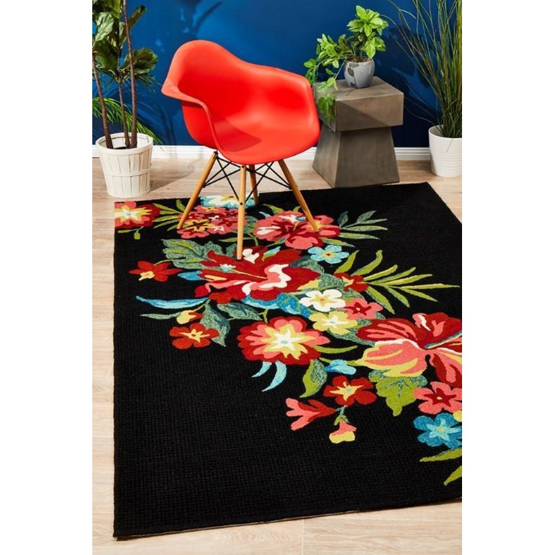 Black Floral CLA2509074R Rug
