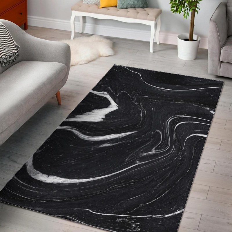 Black White Liquid Marble CL17100083MDR Rug