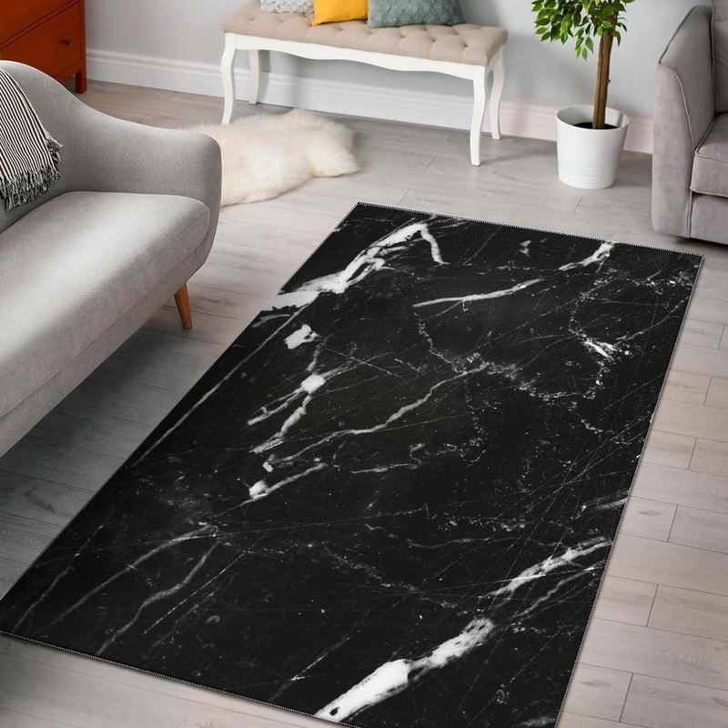 Black White Scratch Marble CLH0411086R Rug