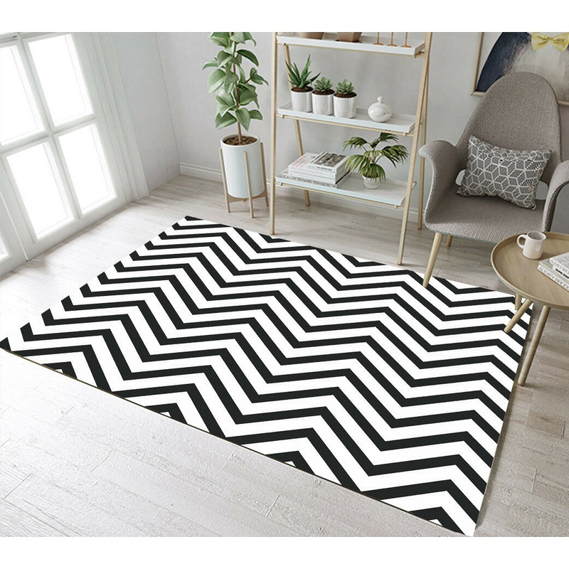 Black White Stripe CL04100023MDR Rug