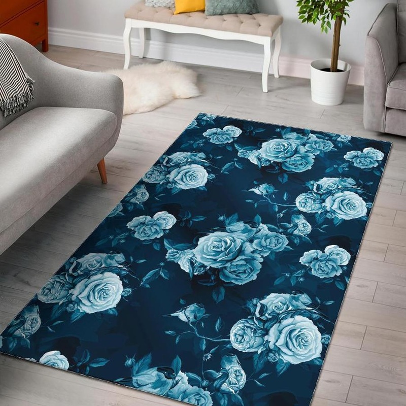 Blue Rose Floral Flower CLH0411133R Rug