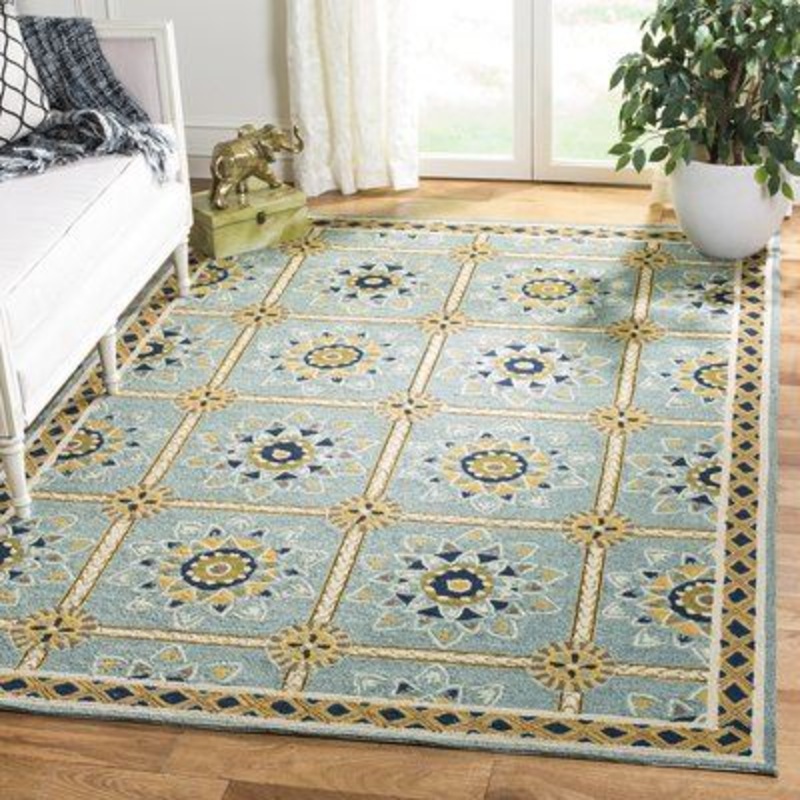 Bungalow Rose Istanbul Hand Hooked Light Blue Dark Blue CLA1110054R Rug