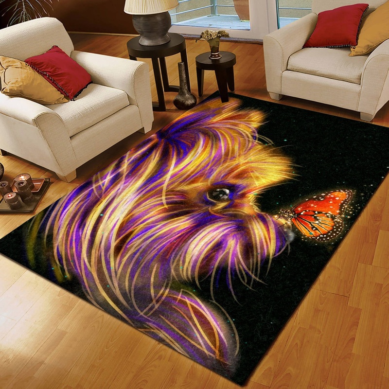 Butterfly Yorkie Dog CL16110118MDR Rug