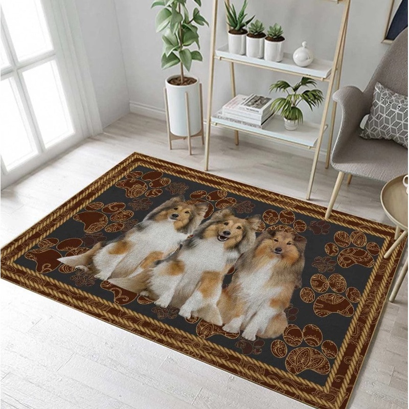 Sheltie Floral Paw CL08100231MDR Rug