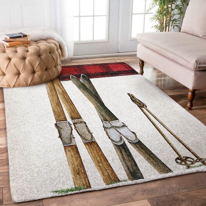 Skiing Christmas HN0411229R Rug