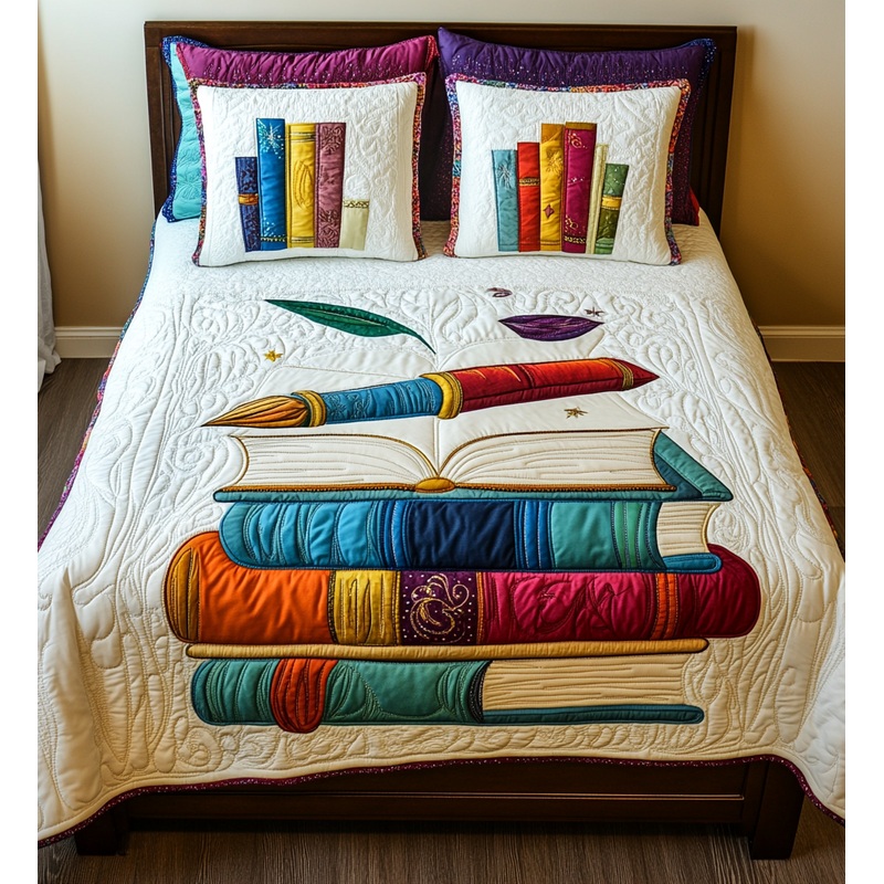 Book And Pen DAI051224132 Quilt Bedding Set