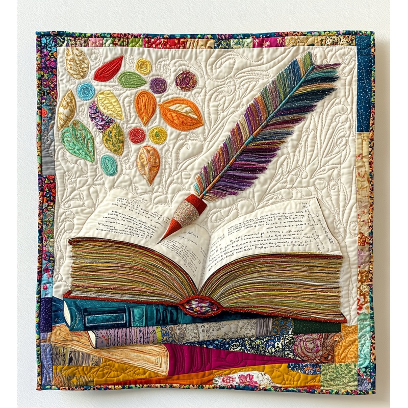 Book And Quill DAI051224034 Quilt Blanket