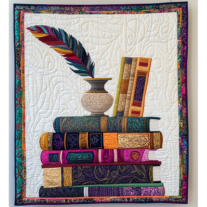 Book And Quill DAI051224040 Quilt Blanket