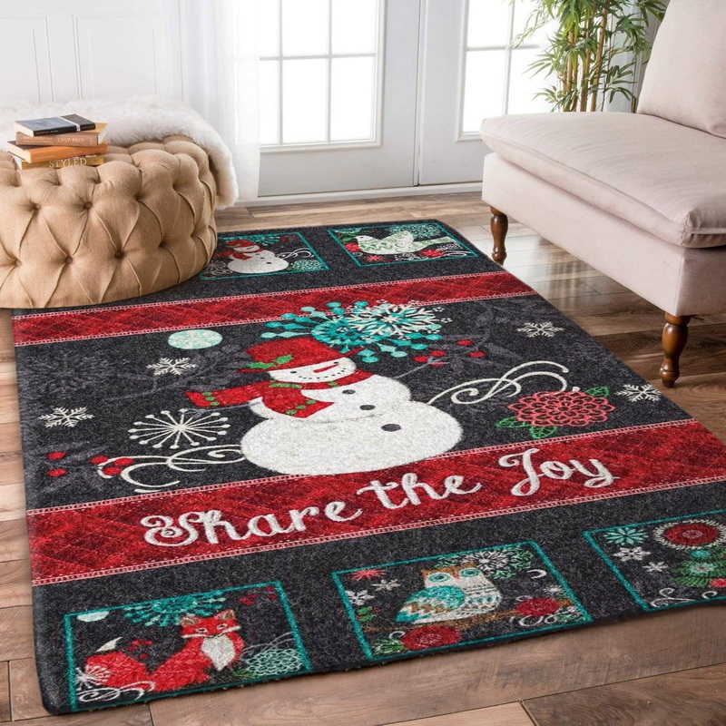 Snowman Christmas Fox Owl Bird BL1010288R Rug