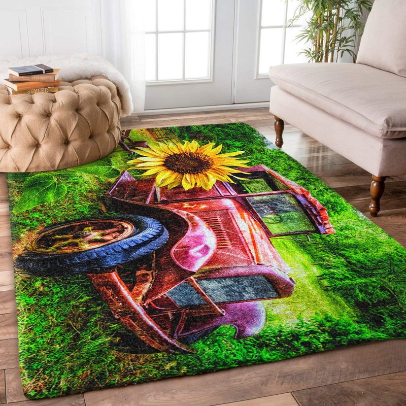 Truck Sunflower Farm BT1010329R Rug