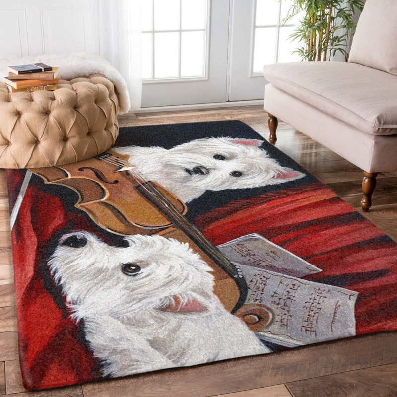 West Highland White Terrier Violin HM1409134M Rug
