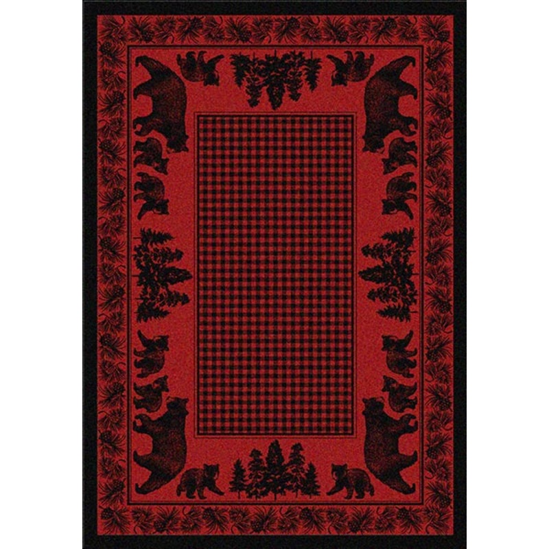 Woodland Bear Family Red CLM1910202M Rug