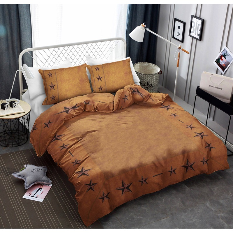Rustic Camel Brown Texas Star Western Star CLM2110431B Bedding Sets