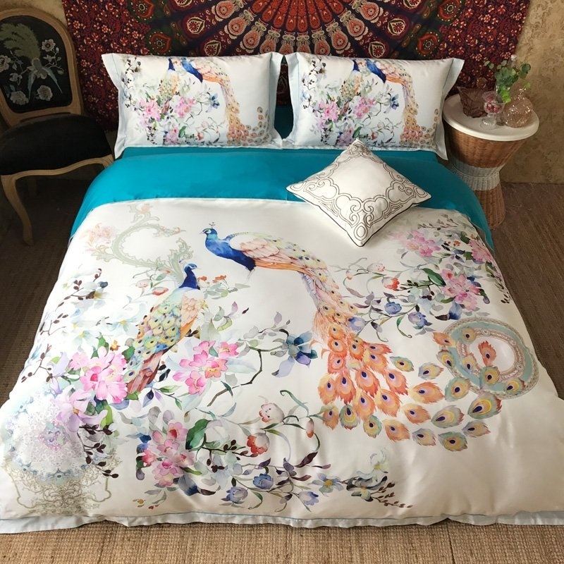 Trendy Peacock And Flower CLA1210476B Bedding Sets