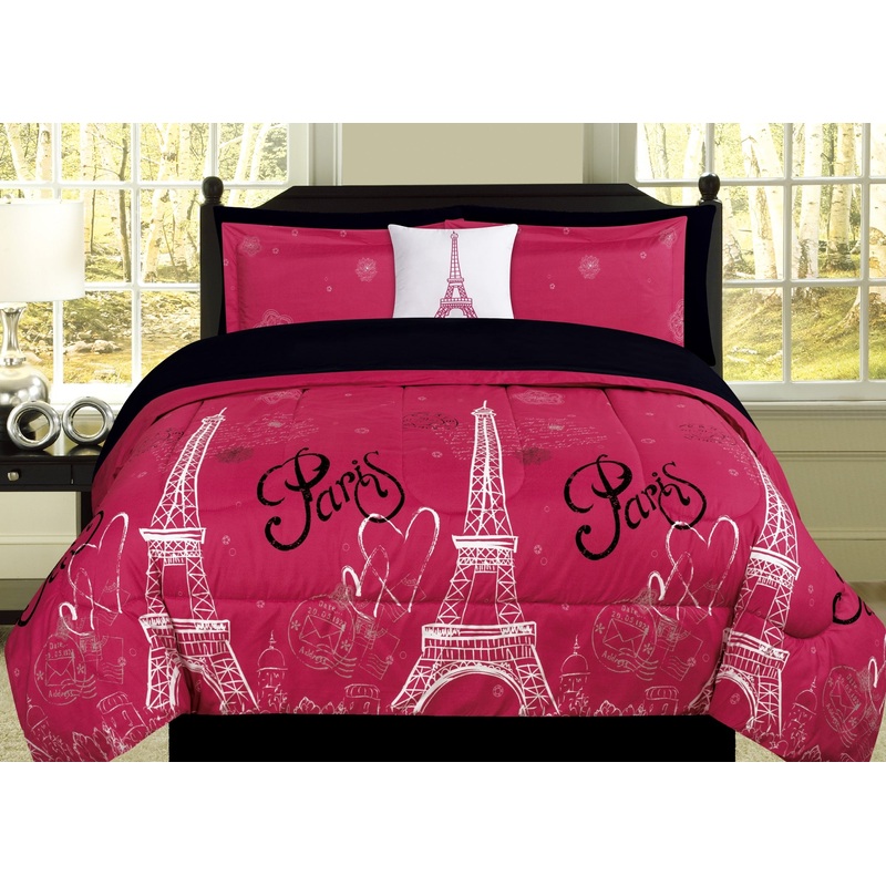 Paris Pink Black White Eiffel Tower CLP1210098TT Bedding Sets
