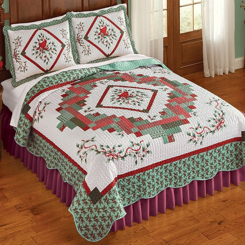 Cardinal And Holly Patchwork CLH2110024B Bedding Sets