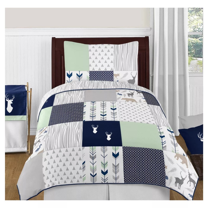 Navy Mint Woodsy CLA2110371B Bedding Sets