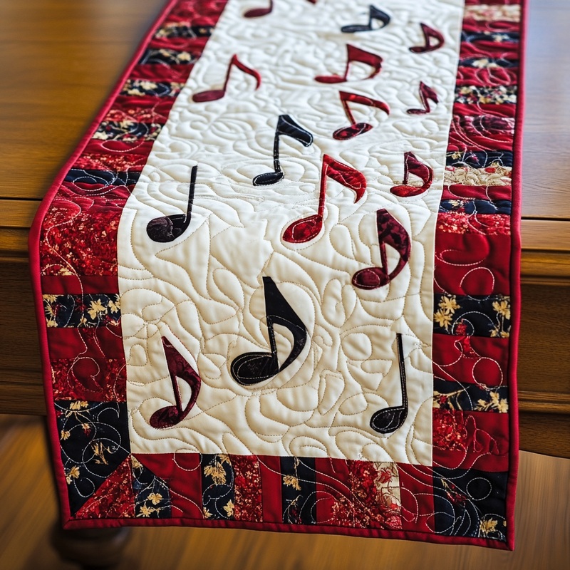 Music Note DAI110225358 Quilted Table Runner