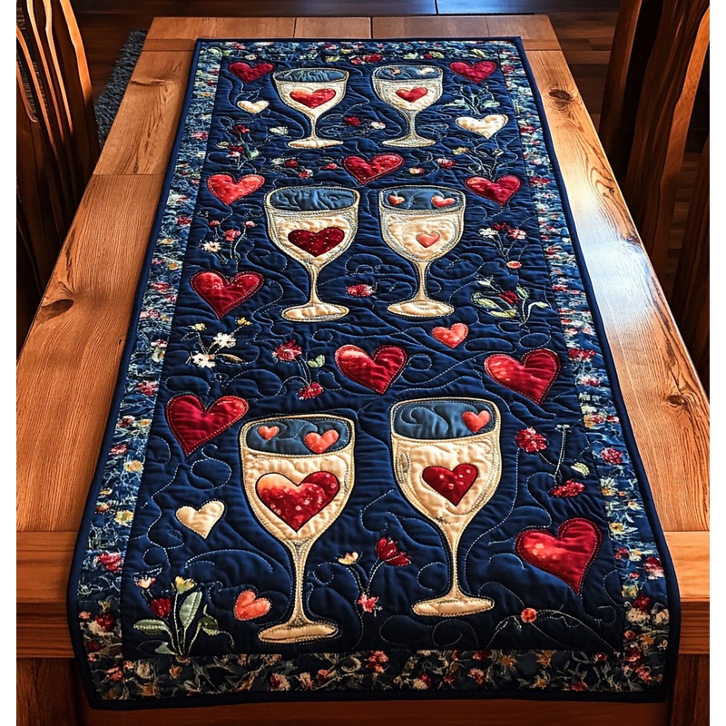 Wine Glass DAI110225382 Quilted Table Runner
