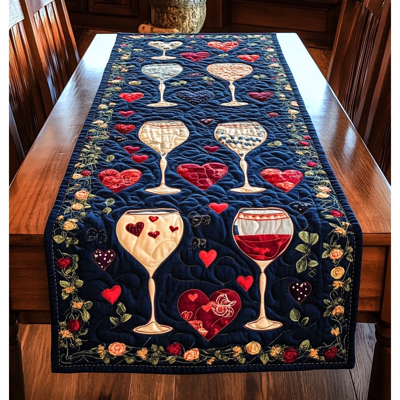 Wine Glass DAI110225388 Quilted Table Runner