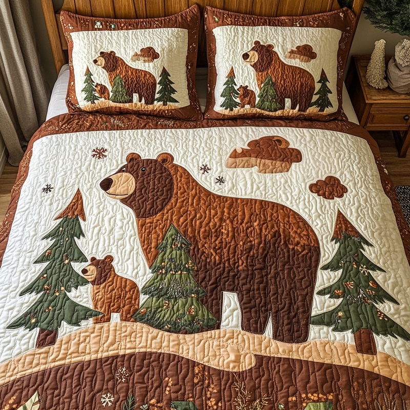 Woodland Bear DAI190225146 Quilt Bedding Set